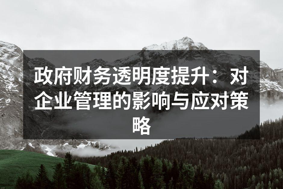 政府财务透明度提升：对企业管理的影响与应